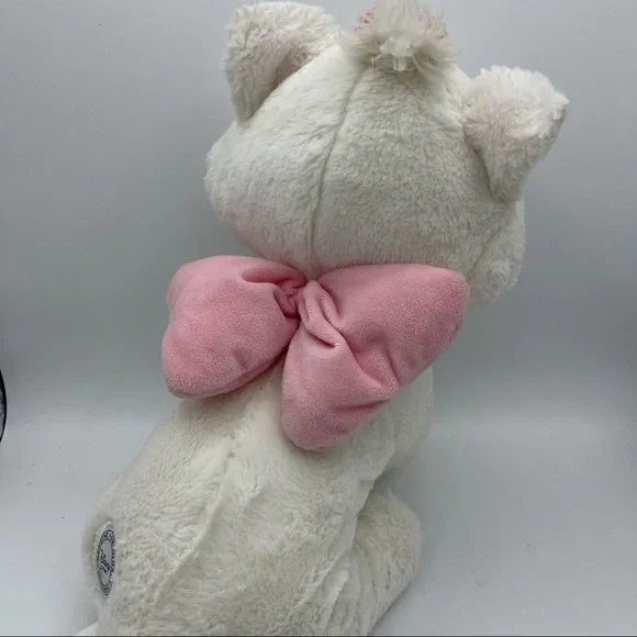 Disney Marie Aristocats Plush 15" White Pink bow Stuffed Animal Cat - Picture 4 of 5